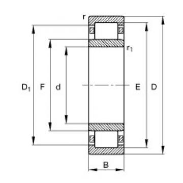 240 mm x 500 mm x 95 mm  FAG NU348-E-TB-M1 محامل أسطوانية