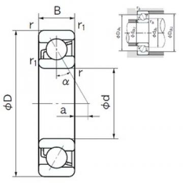 30 mm x 72 mm x 19 mm  NACHI 7306B الاتصال الكرات الزاوي