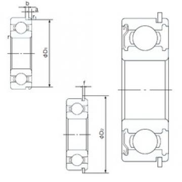 40 mm x 90 mm x 23 mm  NACHI 6308ZENR الكرات الأخدود العميق