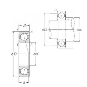 260 mm x 360 mm x 46 mm  NTN 7952 الاتصال الكرات الزاوي