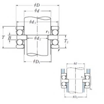 90 mm x 190 mm x 30 mm  NSK 52418X فحوى الكرات