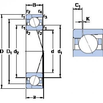 170 mm x 260 mm x 42 mm  SKF 7034 CD/HCP4AH1 الاتصال الكرات الزاوي