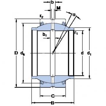 44.45 mm x 71.438 mm x 66.675 mm  SKF GEZM 112 ESX-2LS محامل عادي