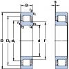 60 mm x 110 mm x 22 mm  SKF NJ 212 ECJ فحوى الكرات