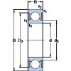 6.35 mm x 19.05 mm x 7.142 mm  SKF D/W R4A-2RZ الكرات الأخدود العميق