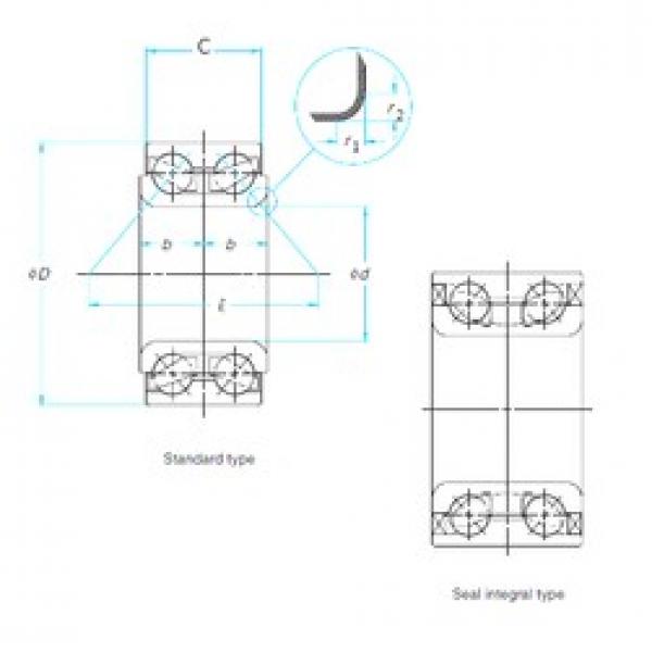 38 mm x 73 mm x 40 mm  NACHI 38BVV07-20G الاتصال الكرات الزاوي #3 image