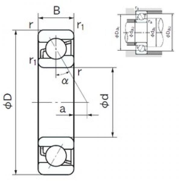 30 mm x 72 mm x 19 mm  NACHI 7306B الاتصال الكرات الزاوي #3 image