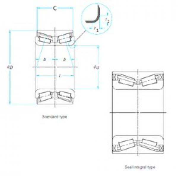 47 mm x 82 mm x 57,5 mm  NSK 47KWD01 تناقص الأسطوانة المحامل #3 image