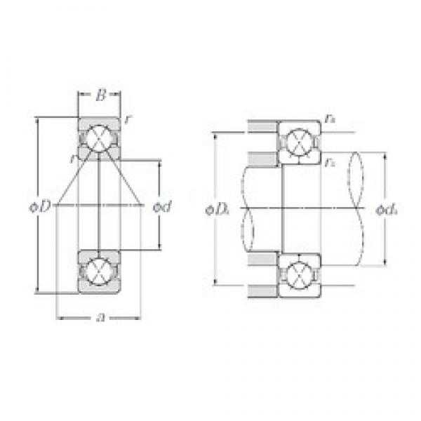 95 mm x 170 mm x 32 mm  NTN QJ219 الاتصال الكرات الزاوي #3 image