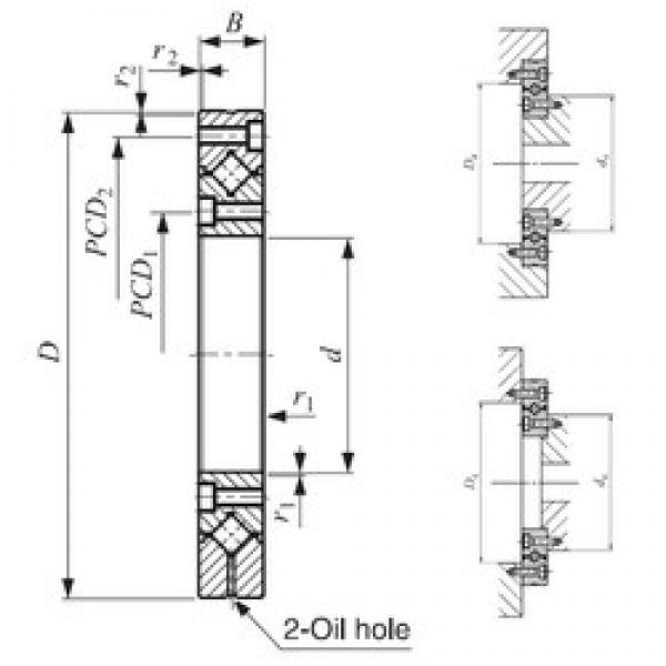 80 mm x 165 mm x 22 mm  IKO CRBF 8022 AD UU المحامل الدوارة الاتجاه #3 image